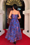 Organza Fabric Strappy Midi Dress - BLUE - 5