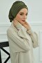 Ready-Made Turban with Accessories, Khaki Green, Ht-95 - 6