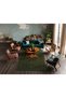Mosso Dark Green Themed Floral Detailed Flamingo Pattern Woven Base Modern Decorative Carpet Mosso192Ky - 3