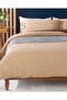 Plain 100% Cotton Double Sided King Size Duvet Cover Pillow Set Beige Brown - 5