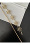 5-Piece Gold Daisy Detailed Adjustable Chain Women's Belt Waist Belt Skirt Belt Dress Belt - 5