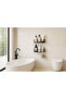 2 Pieces Bathroom Shelf with Adhesive Hooks Matte Black Bathroom Shower Hanger - 3