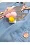 Girl's Front Buttoned Summer Denim Dress with Buckle Gift 1-2/2-3/3-4/4-5 Years Old - 4