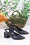 110-420 Fls Open Back Thick Heel Classic Women's Shoes - 5
