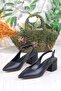 110-420 Fls Open Back Thick Heel Classic Women's Shoes - 6