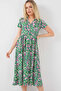 Women's Buttoned Short Sleeve Floral Dress