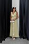 Light Yellow Collar Rose Detailed Dress - 5