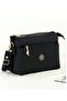 Women's Gold Detailed Minimal 3 Compartment Hand and Shoulder Bag
