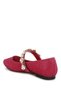 Women Diamante Brooch Glitter Ballerinas in Fuchsia - 3
