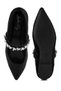 Women Diamante Brooch Velvet Ballerinas in Black - 4