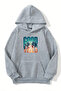 Unisex Gray Hooded Sweatshirt – Good Vibes Printed, Thick Fabric with Hood
