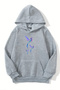 Unisex Gray Hooded Sweatshirt – Colorful Birds Printed, Thick Fabric with Hood