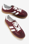 Unisex Burgundy Lace-Up Athletic Shoes with Thermo Sole and Side Stripe - 3