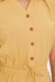 Women's Yellow Elastic Waist Short Sleeve Shirt Dress Arm-23Y001035 - 5