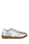 Women Lace-Up Metallic Sneaker in Silver