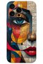 غطاء خلفي مطبوع بنمط HD لهاتف iPhone 16 Pro - وجه فني