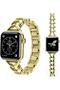 Apple Watch 38mm 40mm 41mm 42mm | Jewelry Herringbone Design Stainless Steel and | Gold