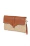 Cloe Magnet Cover Straw Clutch Bag Camel - 3