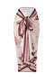 French-Inspired Draped Brown Swimsuit Pareo Set of 2 with Corset Effect and Adjustable Straps - 3