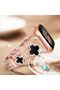 Apple Watch 38mm 40mm 41mm 42mm | Sparkle Diamond Cute 4 Leaf Clover Dressy Metal Band | RoseGold/Black - 4