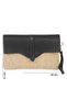Cloe Magnet Cover Straw Clutch Bag Black - 2