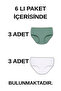 Women's 6 Pack Cotton Slip Panties Set - White & Green Relaxed Fit - 2