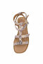 Elit Talia Women's Genuine Leather Flat Sandals Beige - 6