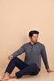 Heat Regular Gray Men's Long Sleeve Pajama Set - 4