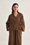 Women's Organic Cotton Short Kimono Brown - 3