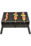 Compact, foldable charcoal grill in black—perfect for camping, picnics, and outdoor BBQ fun. - 2