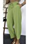 CRINKLE FABRIC HIGH WAISTED PALAZZO ELASTICATED WAIST WOMEN'S PANTS (BREEZY) - 4