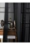 Cat Resistant Paw Friendly Black Mesh Tulle Curtain 3 Layers Pleated - 2