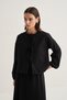 Women's Organic Cotton Lace-Up Blouse Skirt Set Black - 4