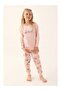 Girl's Teddy Bear Printed Long Sleeve Pajama Set - 2