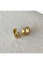 Stoned Gold Ring Steel Earring Combination - 4