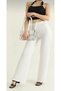 Queen'S////// New Season///// Ultra-Flexible Seersucker Fabric Women's Palazzo Pants with Elastic Waist - 4