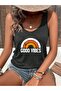 Women's Colorful Printed Slim Fit Hollow Collar Swimmer Tank Top T-Shirt - 2