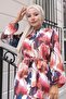 Patterned Hijab Dress Salmon 578 - 2