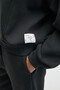 SERENYA Women's Cotton Label Detail Crew Neck Anthracite Sweatshirt - 3