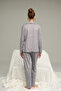 Gray Star Pattern Shirt Collar Button Milan Knitted Pajamas Suit25224034 - 3