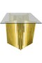 Coffee Table for Living Room, 130 cm Clear Tempered Glass Top Center Table, Gold Stain - 4