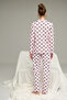 Pink Heart Pattern Shirt Collar Button Milan Knitted Pajamas Suit25224023 - 3