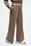 ENAVIE Women's Oversized Elastic-Waist Double-Pocket Taupe Sweatpants - 3
