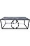 Rectangular Coffee Table for Living Room Furniture, Black & White Wooden Top Marble Te - 5