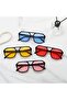 Retro Square Aviation Sunglasses – Black Frame with Blue Lenses – UV400 – Unisex - 9