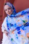 Silky Voile Shawl with Leaf Pattern - 8