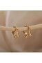Five Pointed Star Earrings Gold Color - 3