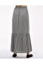 BUTTONED FRONT SINGLE RIFFIRED LONG CHIMNEY SKIRT - 4