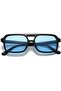 Retro Square Aviation Sunglasses – Black Frame with Blue Lenses – UV400 – Unisex - 2