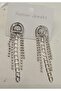 Long Drop Earrings with Chain and Stone Detail – Silver Color - 2